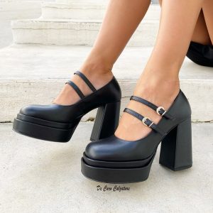 Décolleté Zoe allacciate con tacco largo e doppio plateau