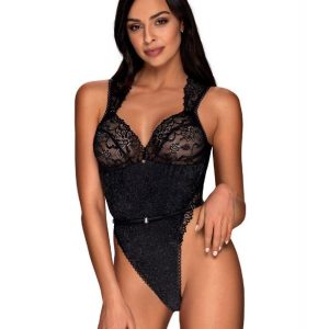 Body Elisetta in elegante pizzo e tessuto glitter