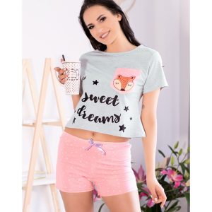 Pigiama Foxy coordinato t-shirt + pantaloncini con volpe