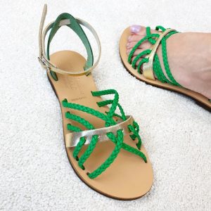 Sandali bassi Adelfia artigianali vera pelle e cuoio