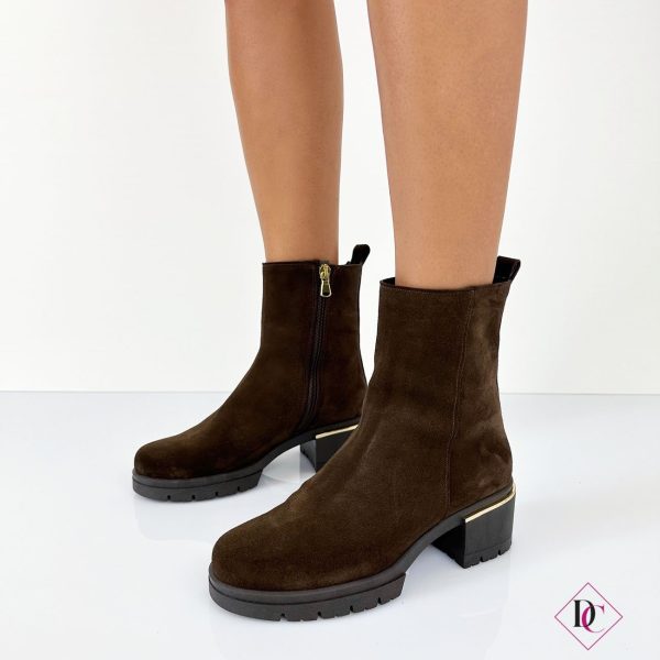 tronchetti scamosciati tacco comodo testa di moro de caro calzature 1