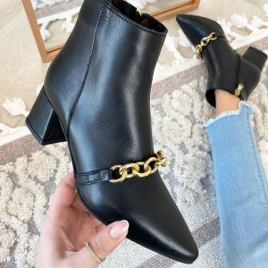 Stivaletti Cherie vera pelle tacco giornaliero 5,5 cm con catena