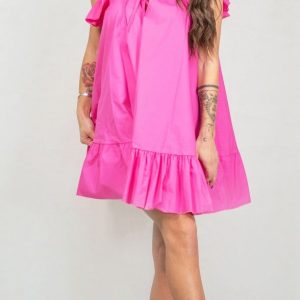 vestitino-fucsia-con-rouches-de-caro-calzature-1