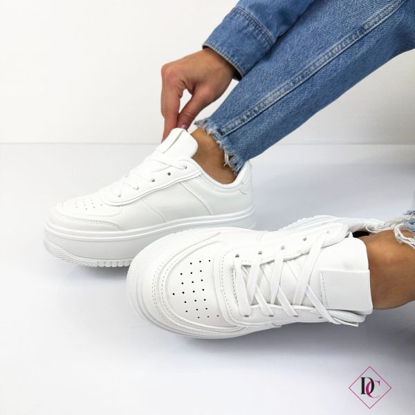 sneakers bianche con zeppa platform in gomma de caro calzature 2