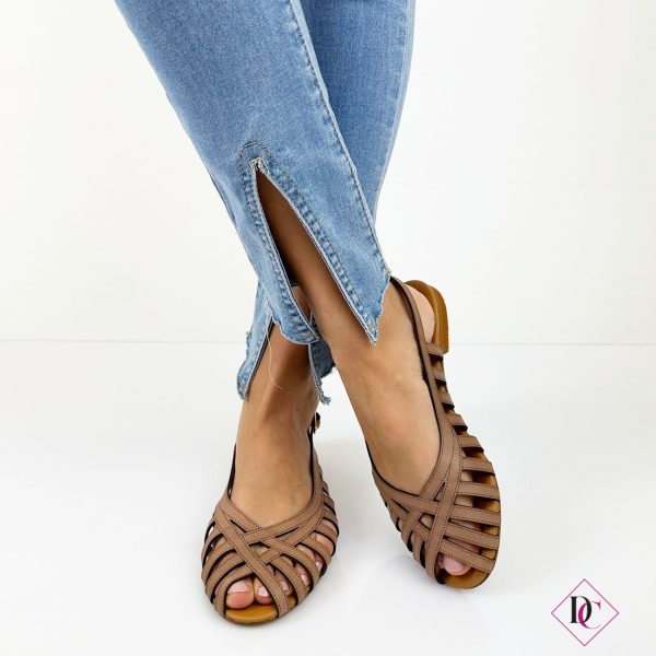 ballerine pelle nude décolleté basse open toe de caro calzature