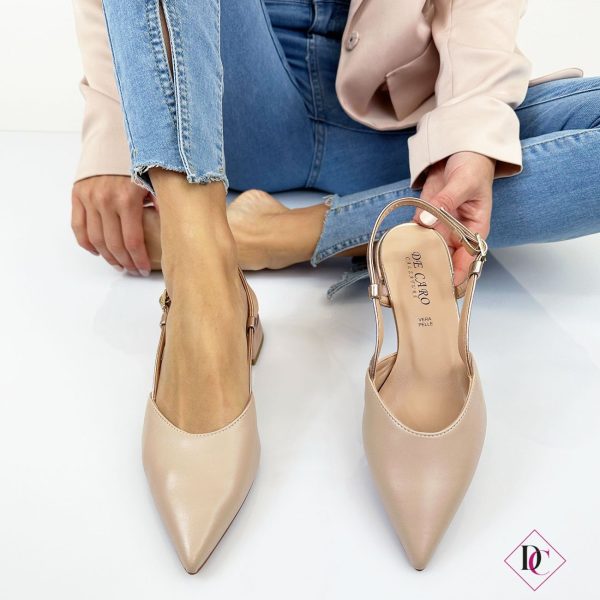 ballerine pelle nude décolleté eleganti tacco basso de caro calzature 3