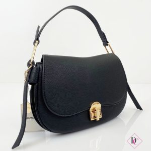 borsa nero eco pelle pochette elegante con tracolla de caro calzature 3