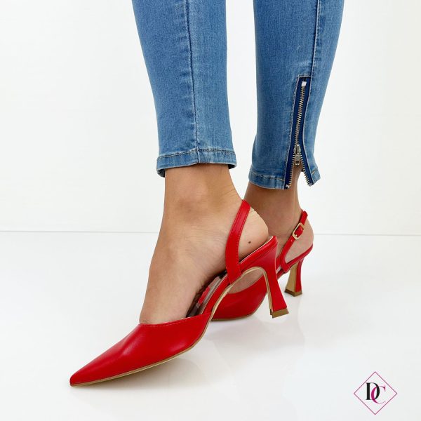 décolleté eleganti rosso made in italy con tacco alto de caro calzature 1