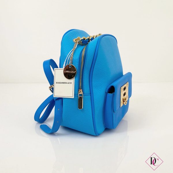 zainetto blu oro eco pelle elegante borsa de caro 3