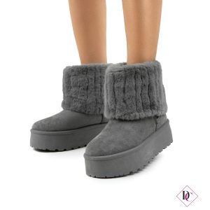 Stivaletti bassi Frost con zeppa platform e pelliccia interna