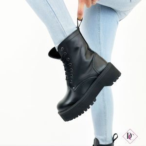 anfibi neri vera pelle con zeppa alta platform made in italy de caro calzature 3