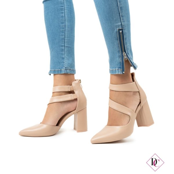 décolleté eleganti nude fasciate con tacco alto largo de caro calzature (2)