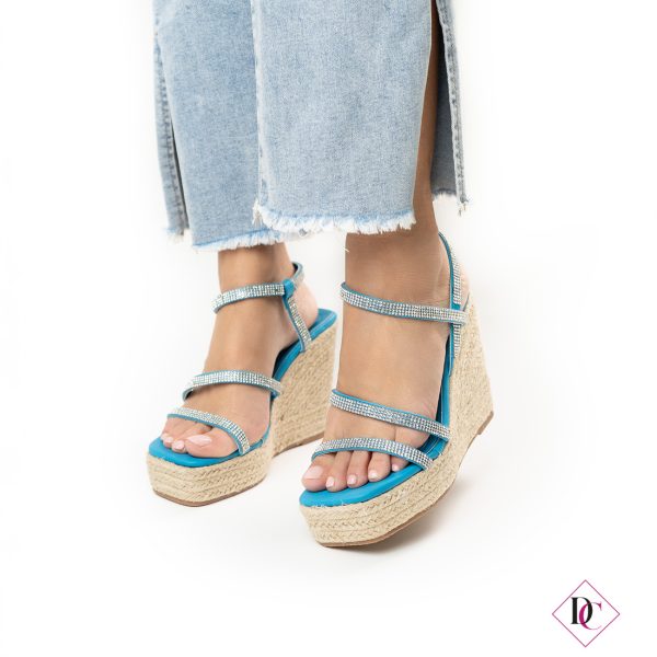 sandali alti turchese con zeppa in corda e brillantini eleganti de caro calzature (4)