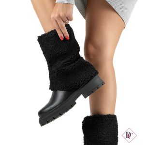 stivali neri con pelo anfibi tacco comodo de caro calzature (4)