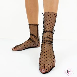 calzini trasparenti pois piccoli neri calze moda de caro calzature 1