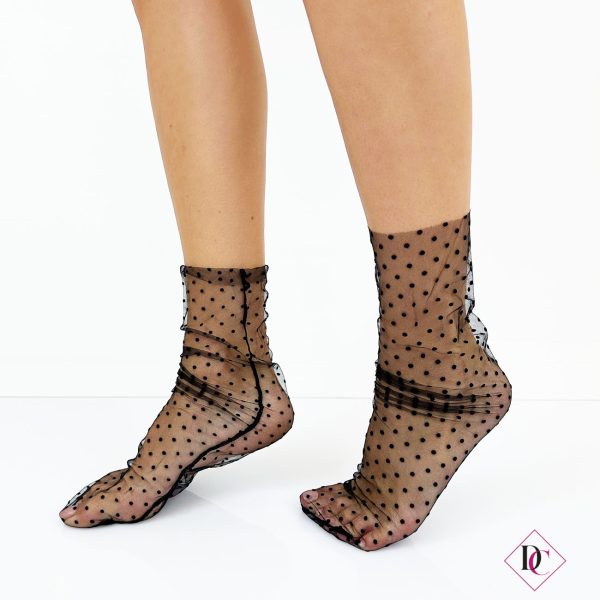 calzini trasparenti pois piccoli neri calze moda de caro calzature 2