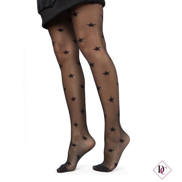calze con stelle nere collant velati fantasia de caro calzature (3)