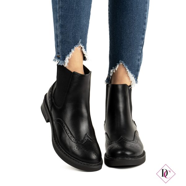 stivaletti Oxford stile inglese neri con elastici laterali de caro calzature (3)