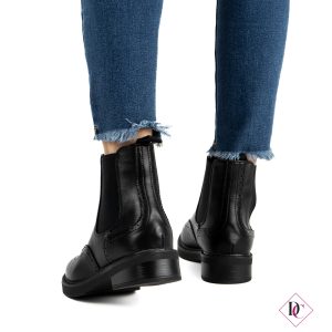 stivaletti Oxford stile inglese neri con elastici laterali de caro calzature (4)