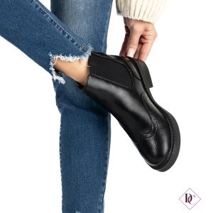 stivaletti Oxford stile inglese neri con elastici laterali de caro calzature (6)