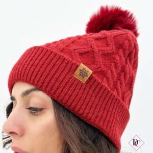 Coordinato in lana sciarpa guanti cappello rosso de caro calzature 4