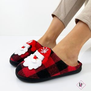 pantofole natale rosso nero con pelliccia de caro calzature 1