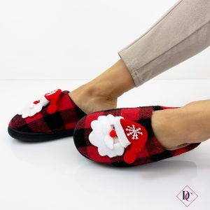 pantofole natale rosso nero con pelliccia de caro calzature 2