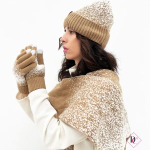 sciarpa guanti e cappello bianco beige de caro calzature