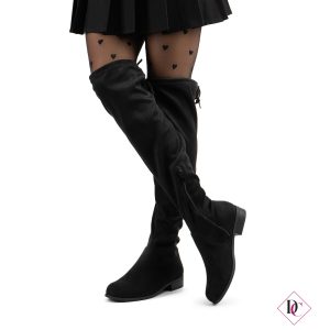 Stivali cuissardes Elibet tacco basso con laccetti regolabili