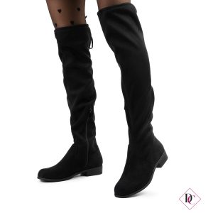 stivali cuissardes scamosciati con tacco basso laccetti regolabili de caro calzature (4)