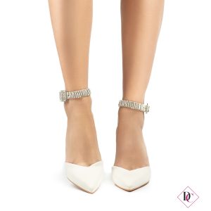 décolleté eleganti beige a punta cinturino di strass alla caviglia de caro calzature (3)