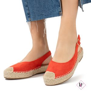 décolleté espadrillas in rafia rosso slingback tacco basso de caro calzature (3)