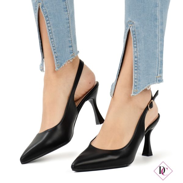 décolleté nere elaganti a punta slingback tacco alto de caro calzature (3)
