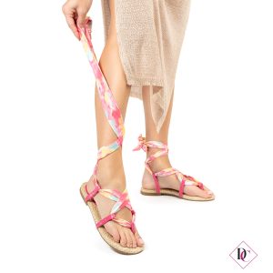 Sandali bassi Soleil alla schiava infradito con lacci