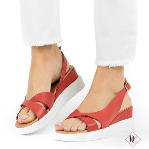 Sandali Mirta vera pelle con zeppa comoda giornaliera