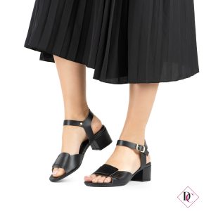 sandali neri vera pelle con tacco alto comodo de caro calzature (2)