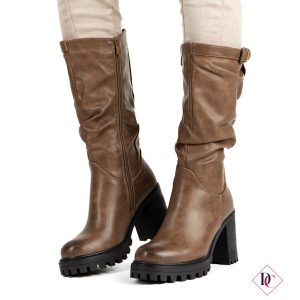 stivali alti khaki anfibi con suola carrarmato tacco comodo de caro calzature (3)