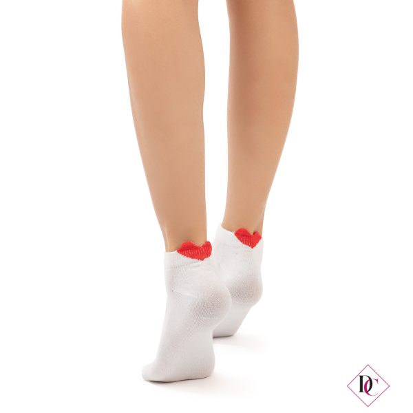calzini bianchi di cotone fantasmini con cuore rosso de caro calzature (3)
