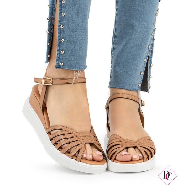 sandali con zeppa comoda nude vera pelle made in italy de caro calzature (4)