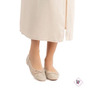 ballerine eleganti beige sandali bassi con brillantini de caro calzature (2)
