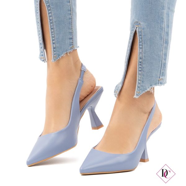 décolleté blu slingback a punta con tacco alto de caro calzature (3)