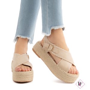 Sandali bassi Rovere espadrillas con zeppa platform in corda