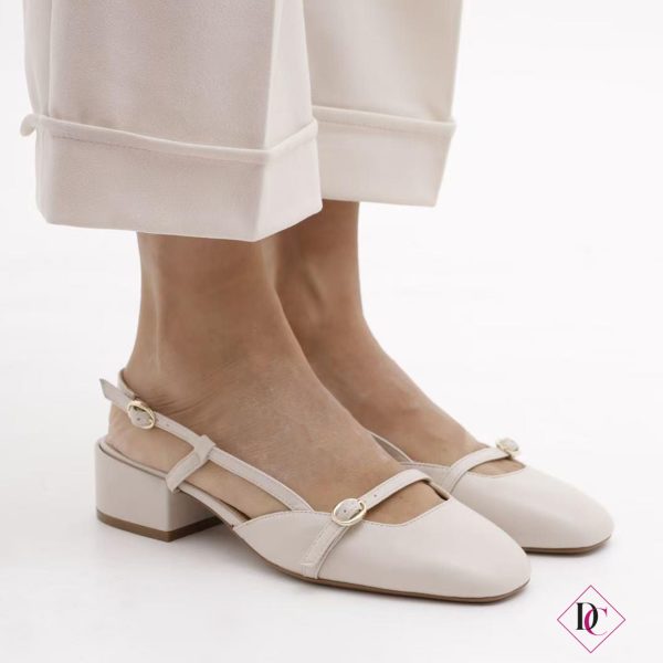 décolleté panna eleganti con tacco basso ballerine de caro calzature