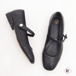 ballerine nere décolleté eleganti tacco basso trapuntate de caro calzature 3