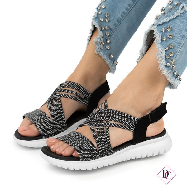 sandali bassi elasticizzati con suola sneakers nero de caro calzature