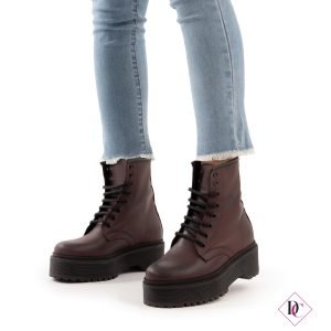 anfibi bordeaux vera pelle con zeppa platform de caro calzature (1)