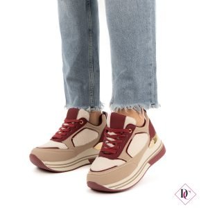 Sneakers Teddy con zeppa alta in gomma e pelliccia