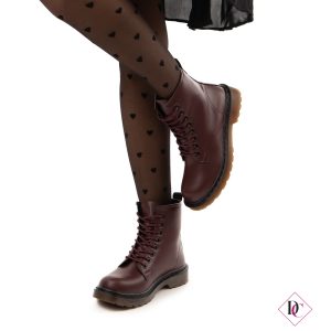 stivaletti bassi bordeaux anfibi con lacci de caro calzature (4)