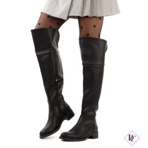 stivali cuissardes neri tacco basso alti sopra il ginocchio de caro calzature (2)
