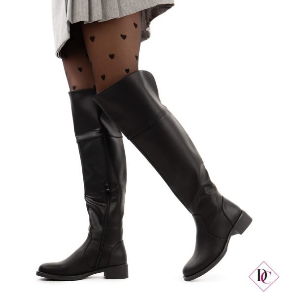 stivali cuissardes neri tacco basso alti sopra il ginocchio de caro calzature (3)